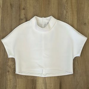 White intermix cropped top